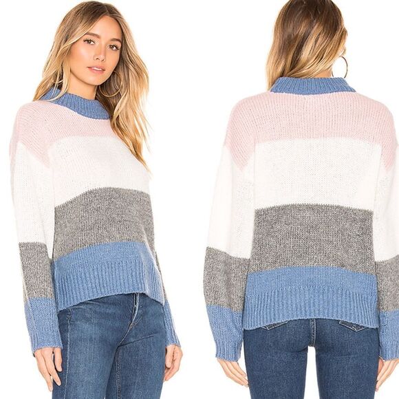 Rebecca‎ minkoff rainbow stripe Kendall sweater - Picture 1 of 8